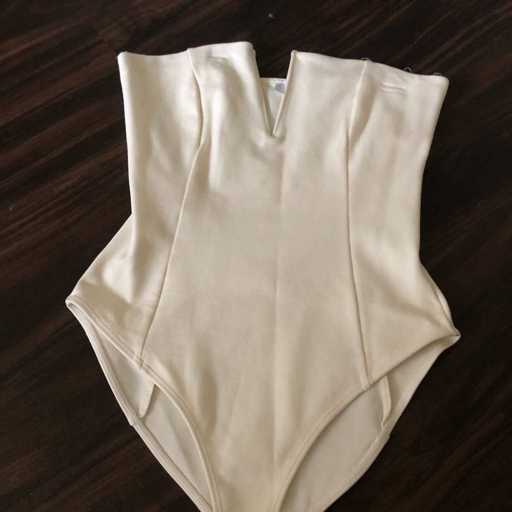 White strapless body suit never worn